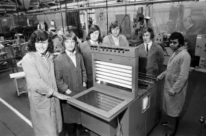 Pictured, apprentices of Driver Southall Ltd, who found an answer to label snags Pictured, apprentices of Driver Southall Ltd, who found an answer to label snags