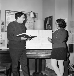 Pictures of composer, Wilfred Josephs and his wife, taken in his study Pictures of composer, Wilfred Josephs and his wife, taken in his study