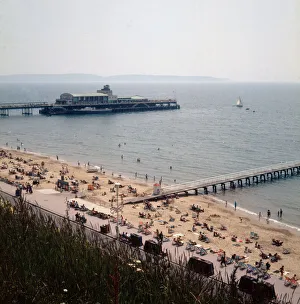 The pier at Bournemouth as seen from the East Cliffs 1st June 1971 The pier at Bournemouth as seen from the East Cliffs 1st June 1971