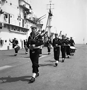 Pipers on board the Aircraft Carrier HMS Illustrious 1950 Pipers on board the Aircraft Carrier HMS Illustrious 1950