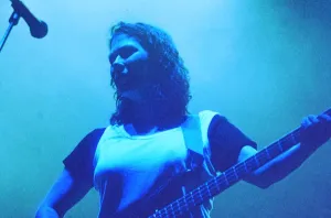 The Pixies on stage at Reading Festival 1990 Kim Deal bass player The Pixies on stage at Reading Festival 1990 Kim Deal bass player