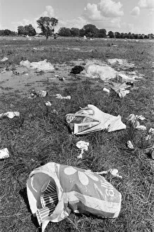 Images Dated 28th June 1971: Plastic sheets, carrier bags of trash, tissues, tins and plastic cups