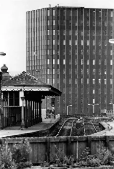 The platform of Manors Railway Station in Newcastle on 18th February 1984 The platform of Manors Railway Station in Newcastle on 18th February 1984