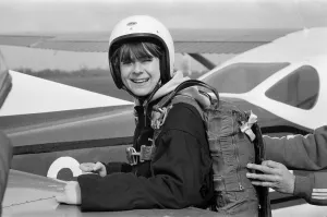 Poet Pam Ayres fully expected to perform her first jump today at RAF Weston-on-the-Green Poet Pam Ayres fully expected to perform her first jump today at RAF Weston-on-the-Green