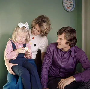 Poland footballer Wlodzimierz Lubanski at home with his wife and daughter Poland footballer Wlodzimierz Lubanski at home with his wife and daughter