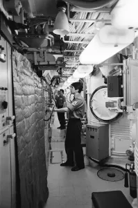 Polaris submarine HMS Resolution sails into Portsmouth. 21st May 1970 Polaris submarine HMS Resolution sails into Portsmouth. 21st May 1970