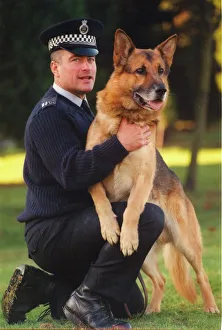 Police Officer Alex Matthewson with police dog Russ, winner of the Northumbria Police Dog Police Officer Alex Matthewson with police dog Russ, winner of the Northumbria Police Dog