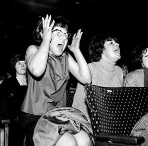 Pop Group The Beatles in Exeter November 1963 Excited school girls fans greet their idols Pop Group The Beatles in Exeter November 1963 Excited school girls fans greet their idols