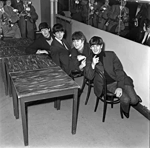 Pop group The Beatles at De Montfort Hall, Leicester before their concert Pop group The Beatles at De Montfort Hall, Leicester before their concert