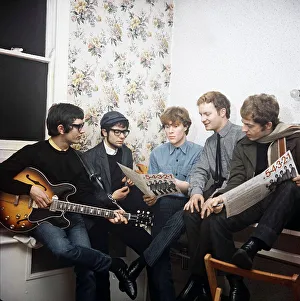 Pop group Manfred Mann in Alpha studios during 1964 rehearsal of 54321 for Thank Pop group Manfred Mann in Alpha studios during 1964 rehearsal of 54321 for Thank