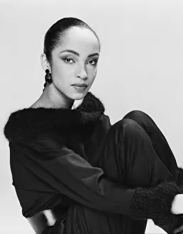 Pop singer Sade posing in the studio. March 1984 Pop singer Sade posing in the studio. March 1984
