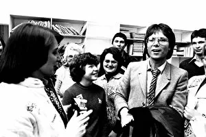 Images Dated 4th February 1981: Pop star Cliff Richard was visiting Newcastle on 4th February 1981 to sing the praises of