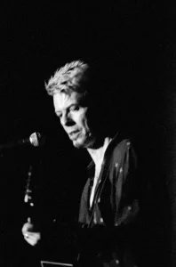 Pop star David Bowie performing on stage during a concert at The Barrowlands in Glasgow Pop star David Bowie performing on stage during a concert at The Barrowlands in Glasgow