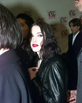 Pop star Madonna arrives at the MTV Music Video Awards ceremony in Milan weaering a black Pop star Madonna arrives at the MTV Music Video Awards ceremony in Milan weaering a black