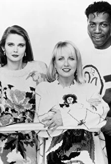 Images Dated 27th September 1989: Posh Frocks TV Programme presented by Annabel Giles Sarah Greene and Tony Dortie