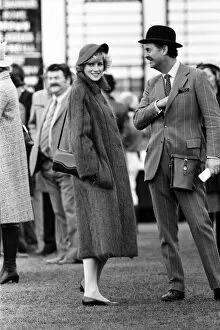Images Dated 18th March 1982: A pregnant Diana, Princess of Wales attends Cheltenham Races to watch the Gold Cup