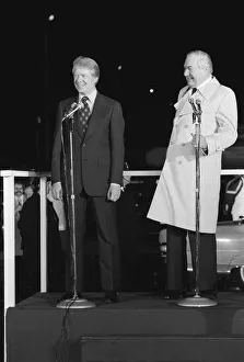 President Jimmy Carter May 1977 arrives at London Airport where he is meet by James President Jimmy Carter May 1977 arrives at London Airport where he is meet by James