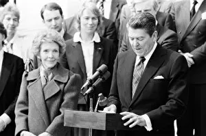Images Dated 6th June 1984: President Ronald Reagan and his wife Nancy during their visit to London. 6th June 1984