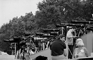 Press photographers at Royal Wedding - July 1981 Cameras aligned in rows awaiting Press photographers at Royal Wedding - July 1981 Cameras aligned in rows awaiting