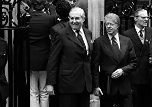Images Dated 9th May 1977: Prime Minister James Callaghan, May 1977, meets Jimmy Carter at the the Summit of Seven