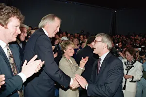 Prime Minister John Major at a conservative rally during the general election campaign Prime Minister John Major at a conservative rally during the general election campaign