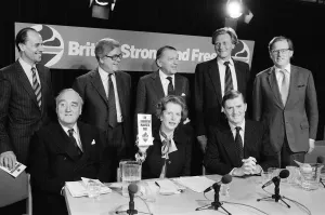 The Prime Minister, Margaret Thatcher, and other leading Conservatives launch The Prime Minister, Margaret Thatcher, and other leading Conservatives launch