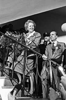 Images Dated 12th June 1987: Prime Minister Margaret Thatcher and Conservative Party chairman, Norman Tebbit