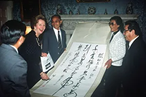 Prime Minister Margaret Thatcher at Number 10 Downing Street with the Chinese Minister of Prime Minister Margaret Thatcher at Number 10 Downing Street with the Chinese Minister of