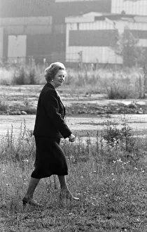 Prime Minister Margaret Thatcher seen here at what remains of the Head Wrightson works in Prime Minister Margaret Thatcher seen here at what remains of the Head Wrightson works in