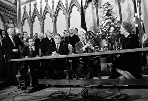 Prime Minister Margaret Thatcher signs the Chunnel (Channel Tunnel Prime Minister Margaret Thatcher signs the Chunnel (Channel Tunnel