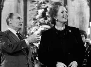 Prime Minister Margaret Thatcher signs the Chunnel (Channel Tunnel Prime Minister Margaret Thatcher signs the Chunnel (Channel Tunnel