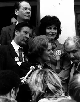 Images Dated 2nd May 1979: Prime Minister Margaret Thatcher toured South London and met Eric Morley Conservative