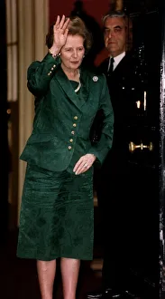 Prime Minister Margaret Thatcher waving goodbye to Nelson Mandela at Number 10 Downing Prime Minister Margaret Thatcher waving goodbye to Nelson Mandela at Number 10 Downing