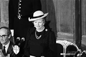 Images Dated 12th October 1982: The Prime Minister Mrs Margaret Thatcher at the Luncheon held for the Falklands heroes at