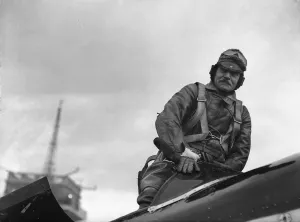 Prime Minister Ramsay MacDonald seen here climbing aboard a Fairey 3F aircraft of number Prime Minister Ramsay MacDonald seen here climbing aboard a Fairey 3F aircraft of number