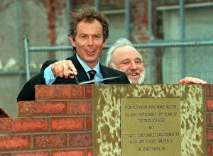 Prime Minister Tony Blair and Frank Dobson (only just) lay a foundation stone for new Prime Minister Tony Blair and Frank Dobson (only just) lay a foundation stone for new
