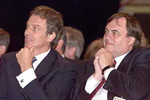 Prime Minister Tony Blair and John Prescott at the Labour Party Conference Sep 1999 in Prime Minister Tony Blair and John Prescott at the Labour Party Conference Sep 1999 in