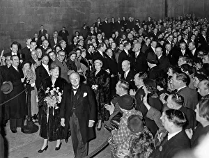 Prime Minister Winston Churchill receives a birthday presentation in Westminster Hall Prime Minister Winston Churchill receives a birthday presentation in Westminster Hall