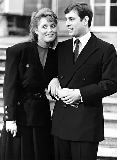 Prince Andrew with Duchess of York announcing their engagement March 1986 Prince Andrew with Duchess of York announcing their engagement March 1986