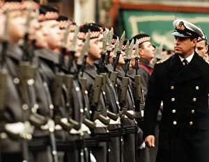 Prince Andrew Duke of York inspects the guard of honour at the ceremony which installed Prince Andrew Duke of York inspects the guard of honour at the ceremony which installed