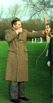 Prince Charkes is presented with bow for Prince Harry at Wellow House school in Prince Charkes is presented with bow for Prince Harry at Wellow House school in