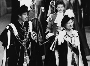 Prince Charles attends the Garter Ceremony Windsor 1977 with Queen Mother Prince Charles attends the Garter Ceremony Windsor 1977 with Queen Mother