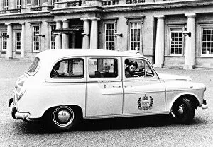 Images Dated 1st May 1977: Prince Charles driving a London Taxi cab in May 1977 a special Silver Jubilee model