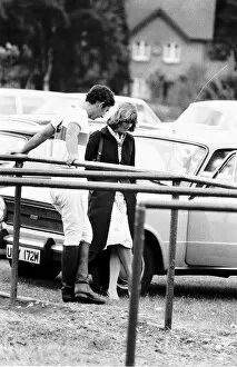 Images Dated 18th June 1975: Prince Charles with friend Camilla Parker Bowles at a Polo Match in Car Park June