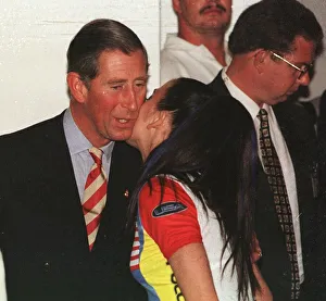 Prince Charles gets a kiss from Spice Girl Mel C in Johannesburg Prince Charles gets a kiss from Spice Girl Mel C in Johannesburg