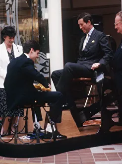 Prince Charles getting a shoe shine at the Glasgow Garden Festival 1988 Prince Charles getting a shoe shine at the Glasgow Garden Festival 1988