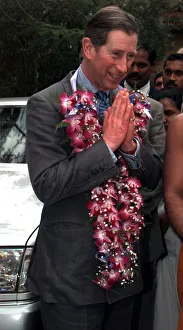 Prince Charles hands together as he arrives in Colombo in Sri Lanka in February 1998 Prince Charles hands together as he arrives in Colombo in Sri Lanka in February 1998
