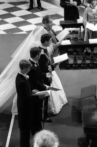 Prince Charles and Lady Diana stand at the altar in St Pauls Cathedral with Diana' Prince Charles and Lady Diana stand at the altar in St Pauls Cathedral with Diana'