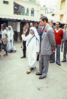 Prince Charles meets Mother Teresa during his tour of India. Calcutta. December 1980 Prince Charles meets Mother Teresa during his tour of India. Calcutta. December 1980