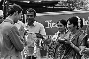 Images Dated 1st December 1980: Prince Charles, the Prince of Wales, visiting Bombay, India